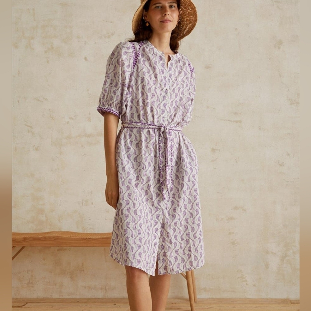Yerse  abstract print Midi prairie Dress - Picture 2 of 14